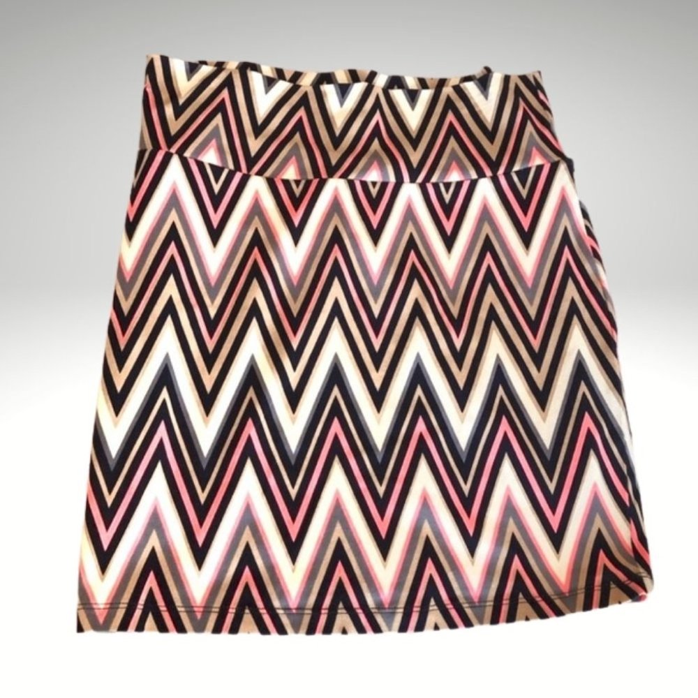 Charlotte Russe Zig Zag Neon Pink Skirt Midi Skirt